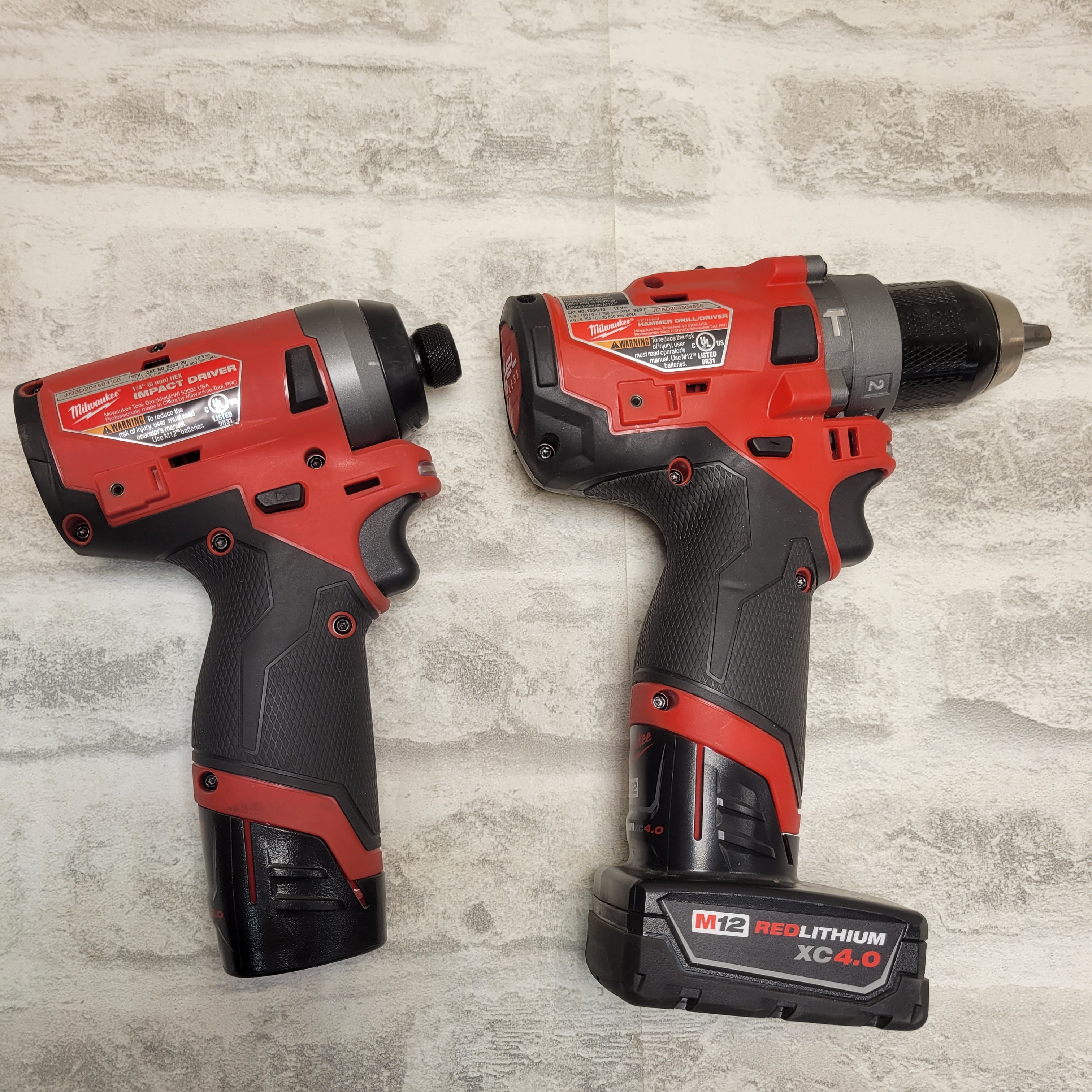 *FOR PARTS* Milwaukee M12 1/2" Hammer Drill/Driver & 1/4" Impact Driver (7899386183918)